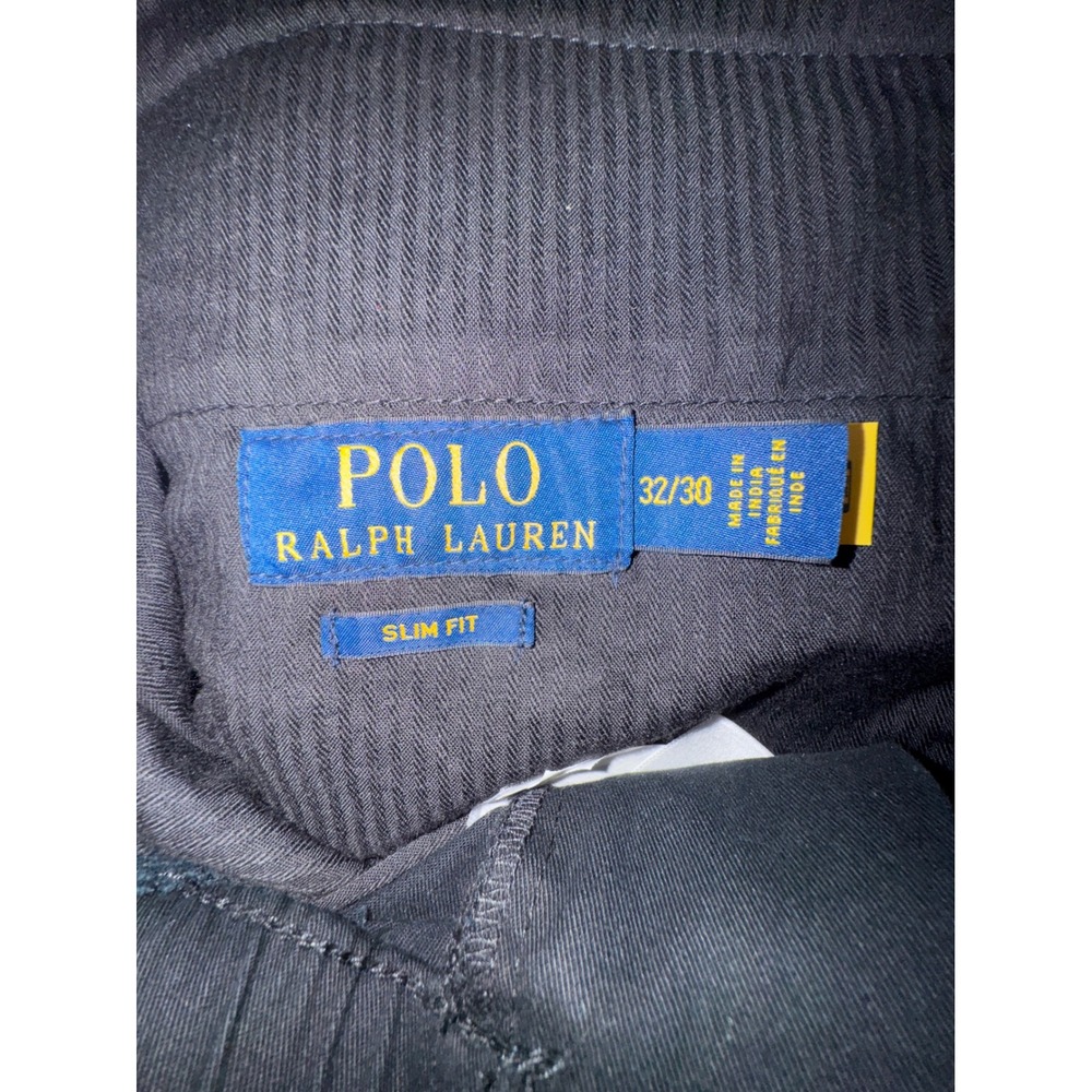 Polo Ralph Lauren Cargo Pants Mens Black Slim Fit Drawstring Waist 32/30 NEW - Picture 5 of 7